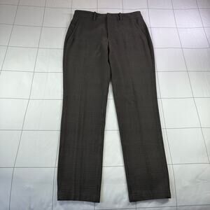 Kit and Ace Pants Mens 32 Brown Glen Plaid Trouser Professional Academia Work